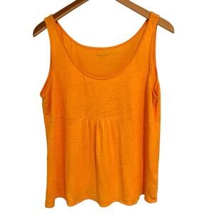 Eileen Fisher Orange Tank Top Women’s Large 100% Linen Relaxed Fit Flowy